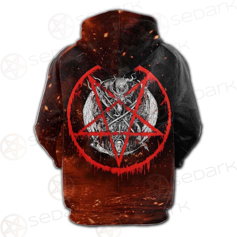Red Baphomet SED-0453 Hoodie & Zip Hoodie Raglan