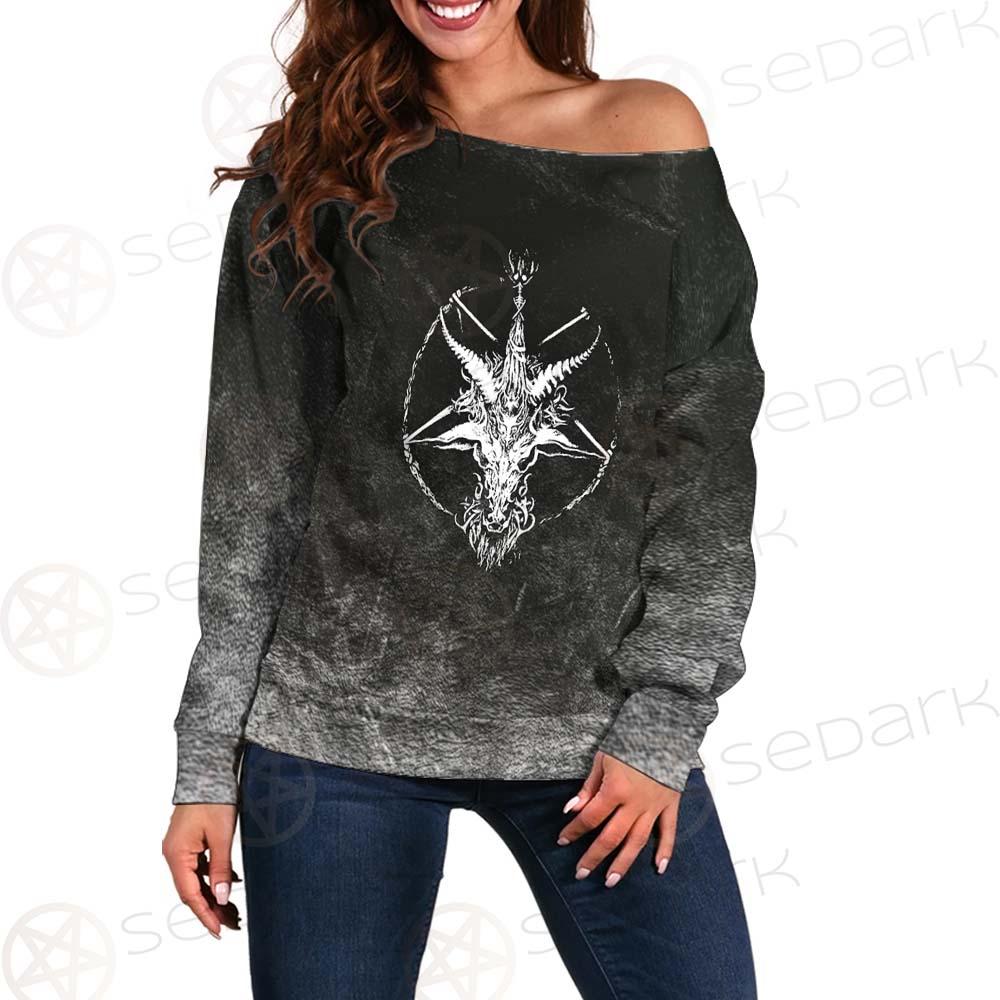 Satan 666 Skulls SED-0455 Off Shoulder Sweaters