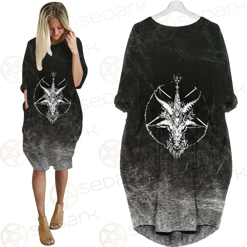 Satan 666 Skulls SED-0455 Batwing Pocket Dress