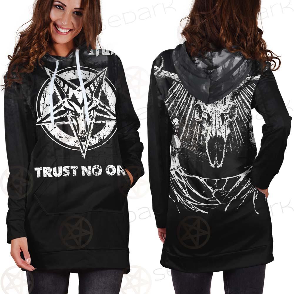 Hail Satan Trust No One SED-0457 Hoodie Dress