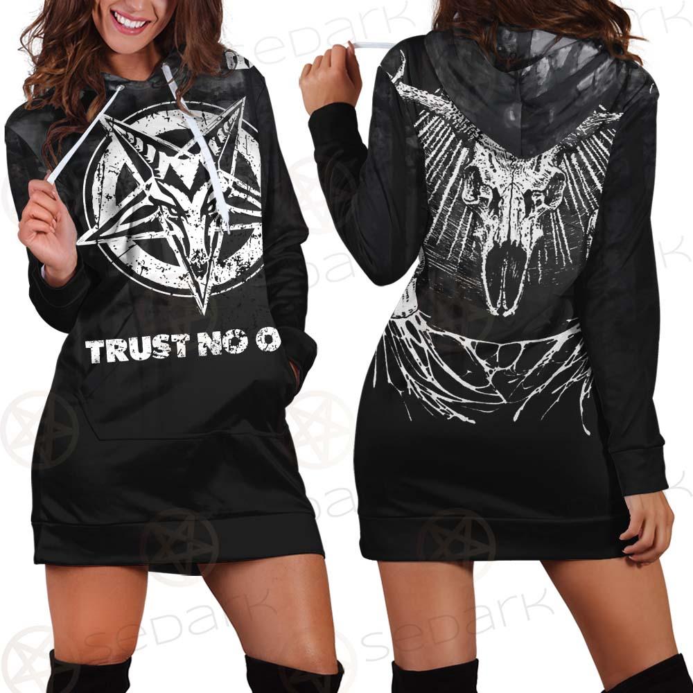 Hail Satan Trust No One SED-0457 Hoodie Dress