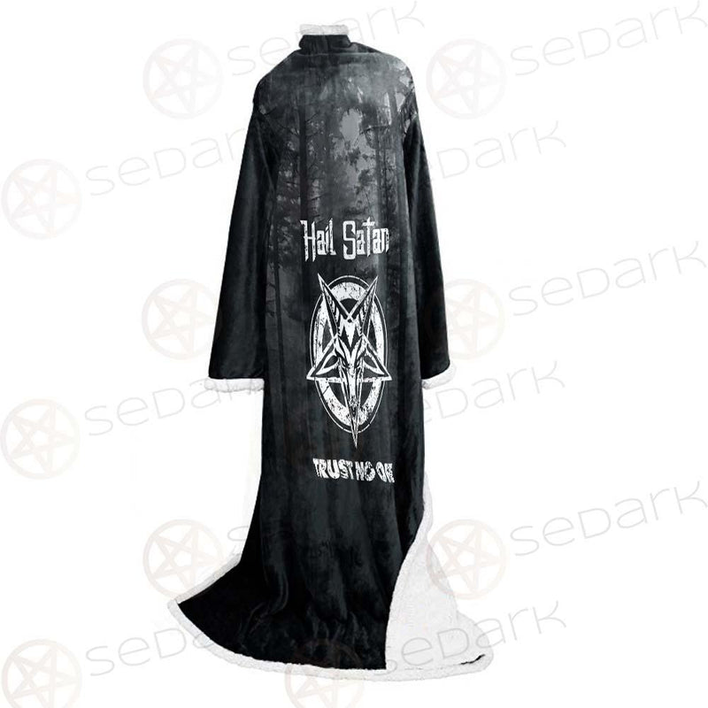 Hail Satan Trust No One SED-0457 Sleeved Blanket
