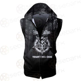 Hail Satan Trust No One SED-0457 Zip Sleeveless Hoodie