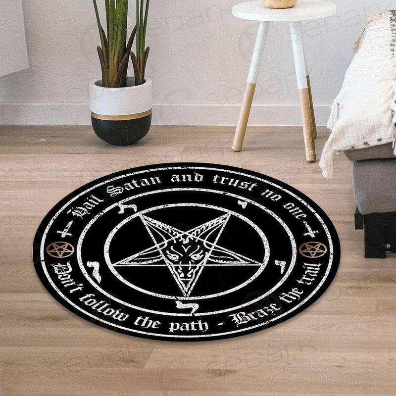 Hail Satan And Trust No One SED-0458 Round Carpet
