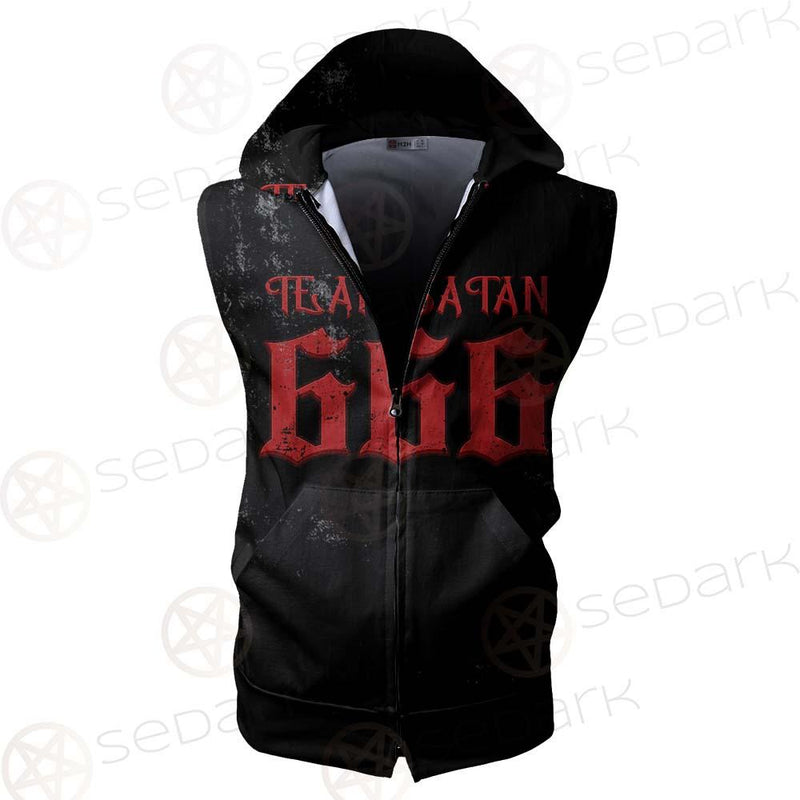 Team Satan 666 SED-0460 Zip Sleeveless Hoodie