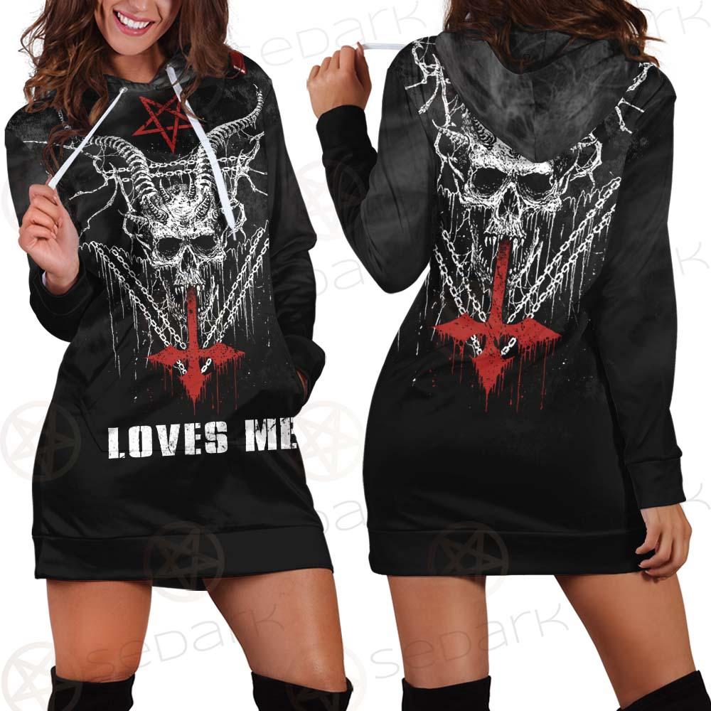 Satan Loves Me SED-0462 Hoodie Dress