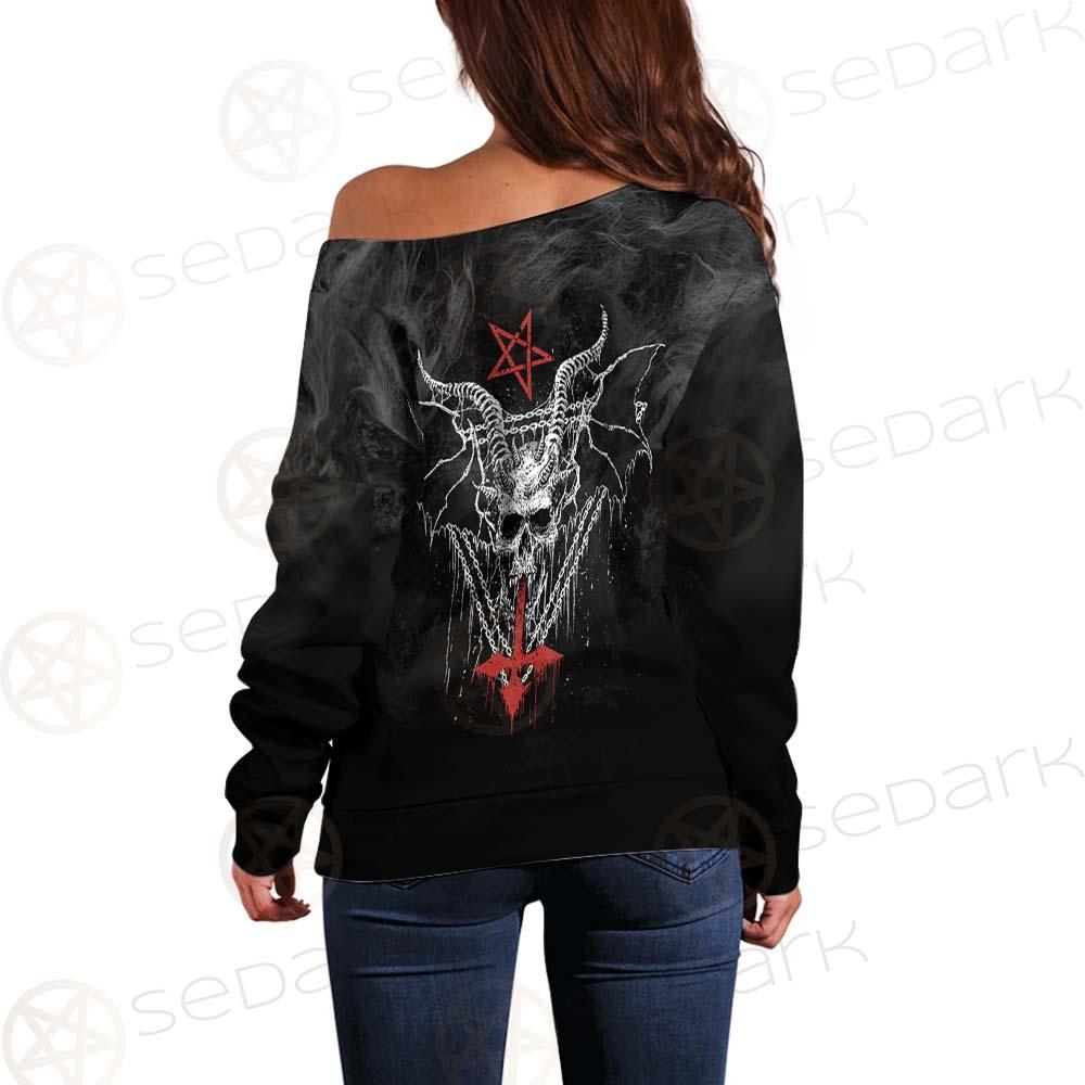 Satan Loves Me SED-0462 Off Shoulder Sweaters