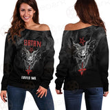 Satan Loves Me SED-0462 Off Shoulder Sweaters