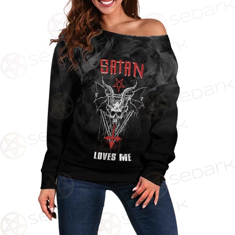 Satan Loves Me SED-0462 Off Shoulder Sweaters