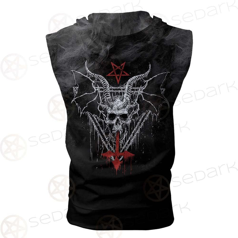 Satan Loves Me SED-0462 Zip Sleeveless Hoodie