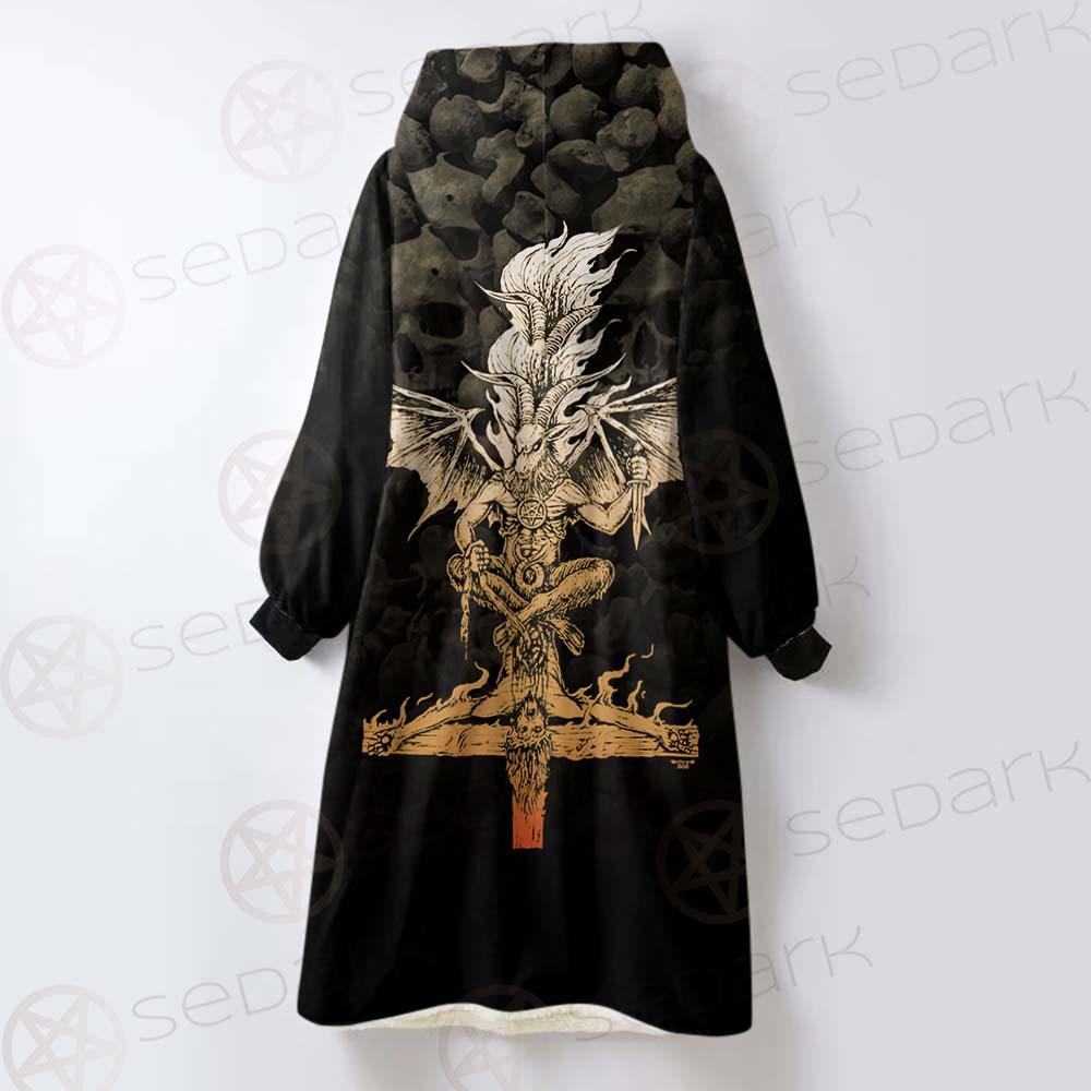 The Baphomet'S Brew SED-0463 Oversized Sherpa Blanket Hoodie