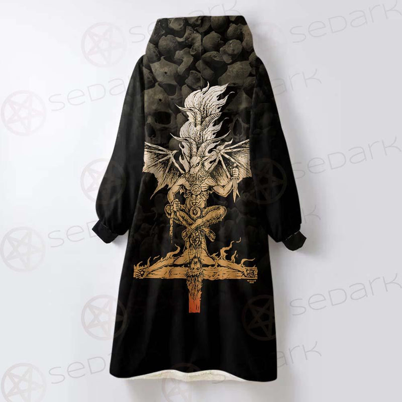 The Baphomet'S Brew SED-0463 Oversized Sherpa Blanket Hoodie