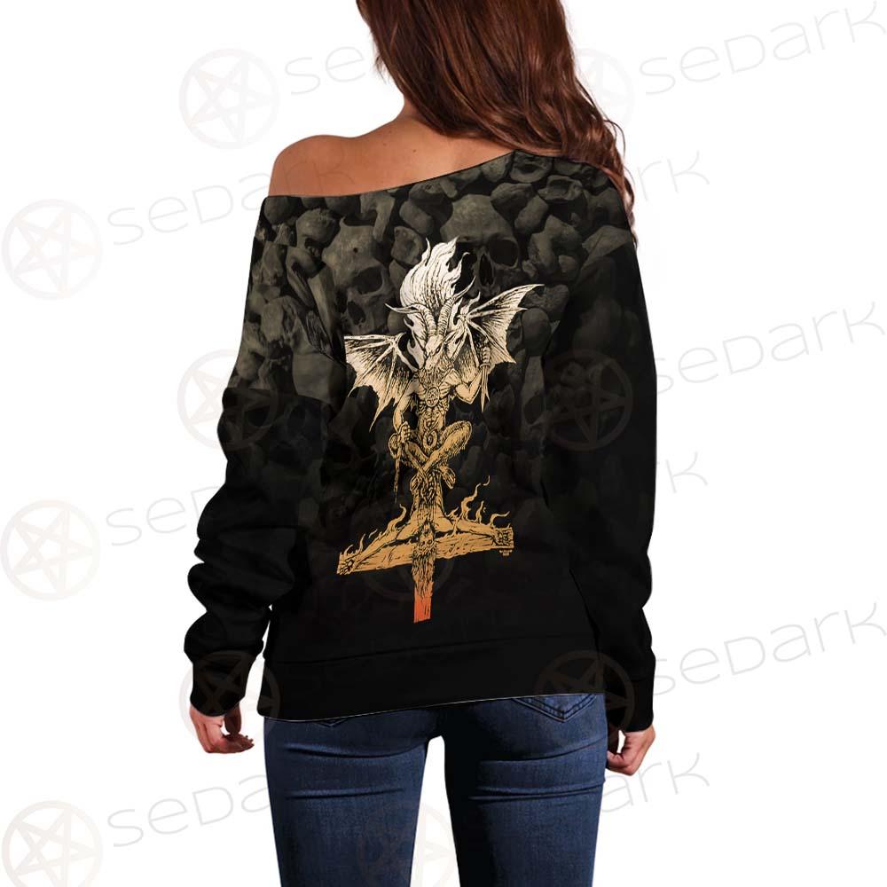 The Baphomet'S Brew SED-0463 Off Shoulder Sweaters