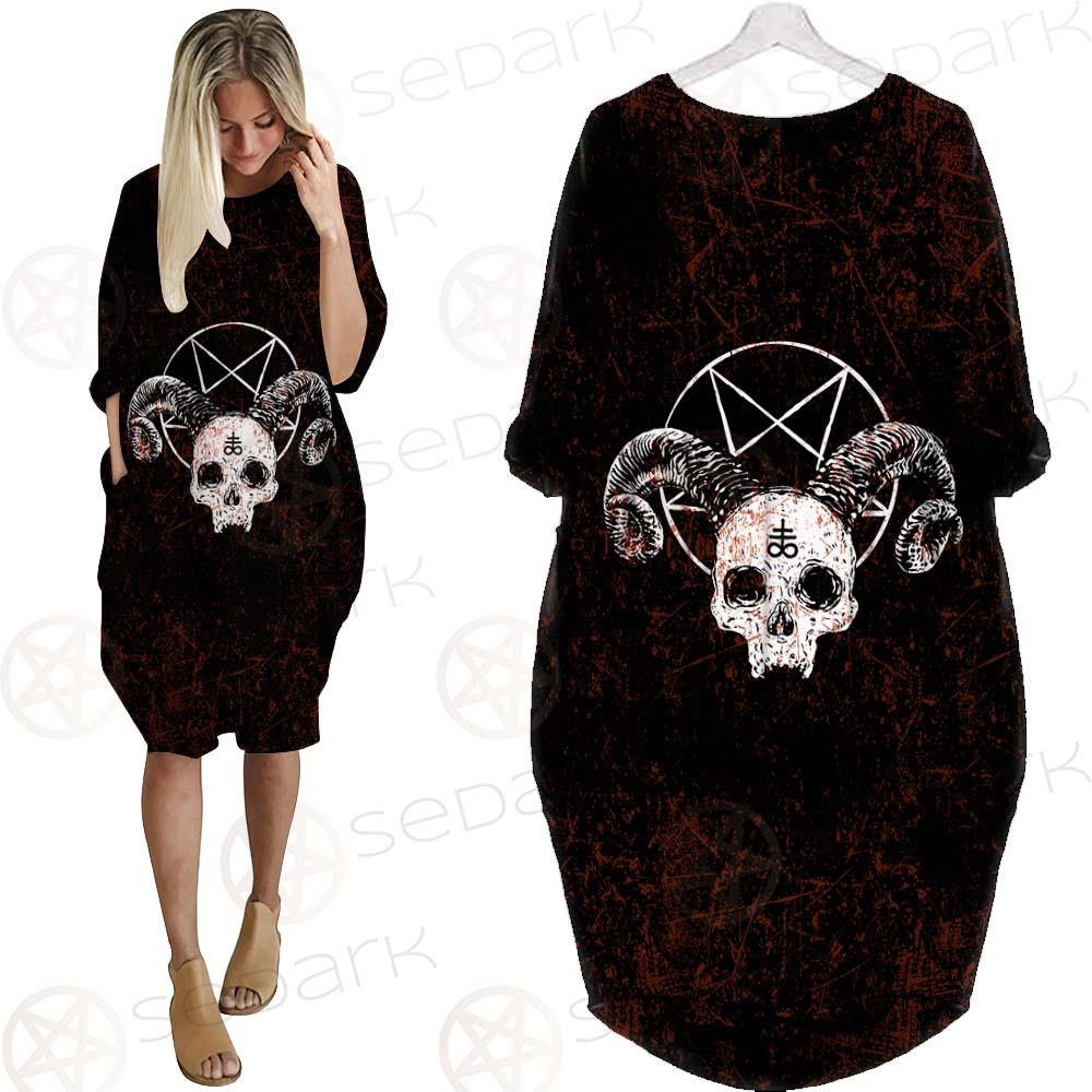 Satan Red SED-0465 Batwing Pocket Dress