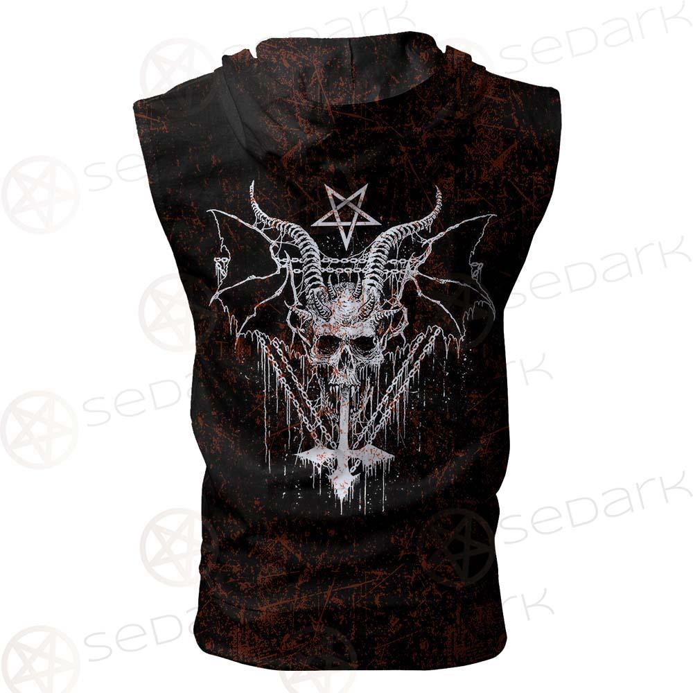 Satan Red SED-0465 Zip Sleeveless Hoodie