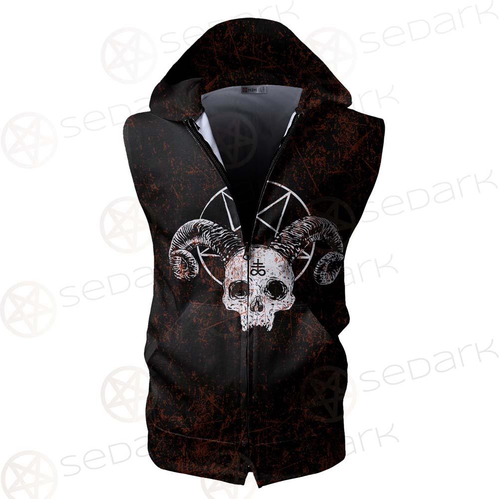Satan Red SED-0465 Zip Sleeveless Hoodie