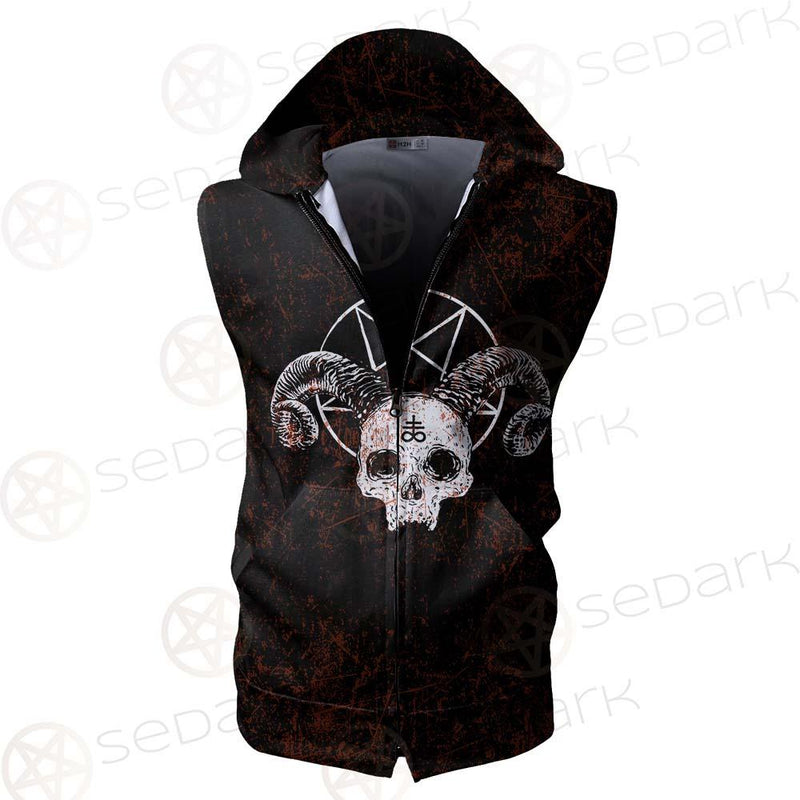 Satan Red SED-0465 Zip Sleeveless Hoodie