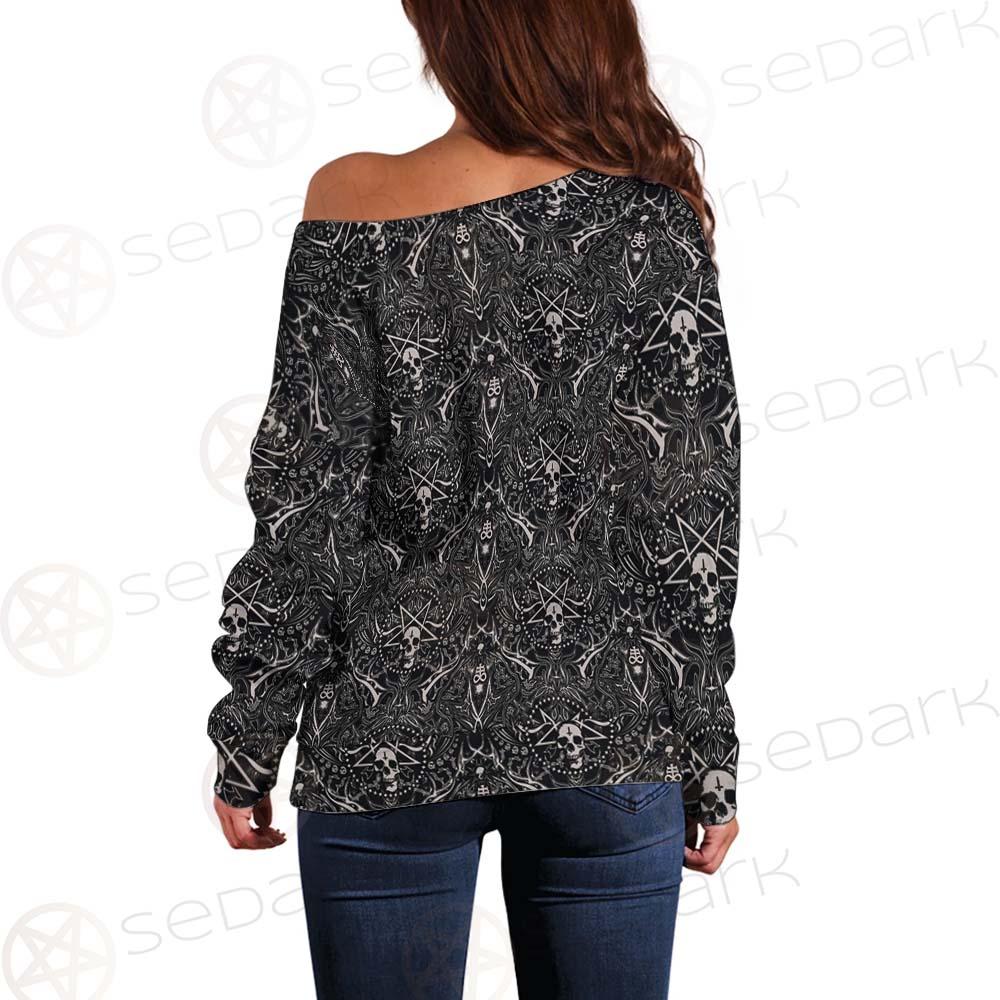 Satan Pattern SED-0467 Off Shoulder Sweaters