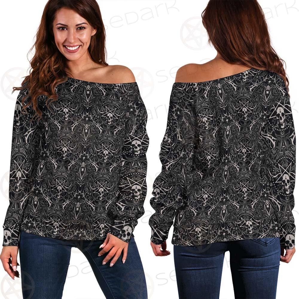 Satan Pattern SED-0467 Off Shoulder Sweaters