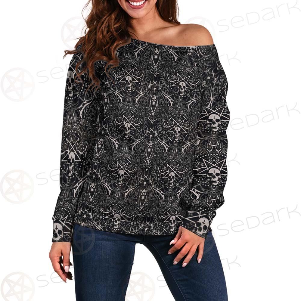 Satan Pattern SED-0467 Off Shoulder Sweaters