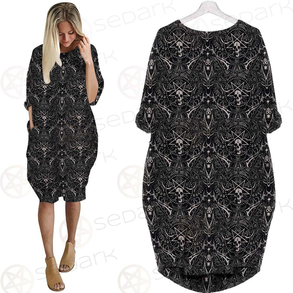 Satan Pattern SED-0467 Batwing Pocket Dress