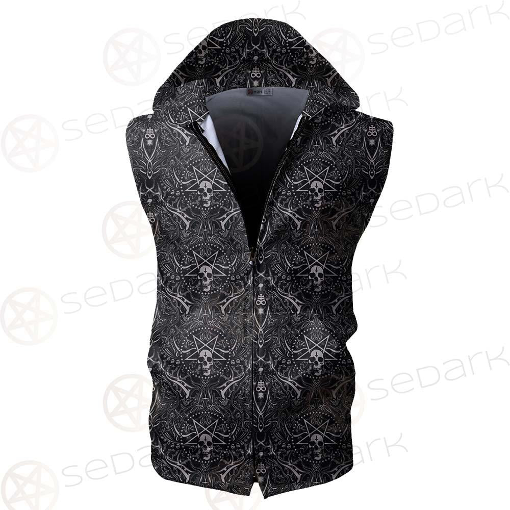 Satan Pattern SED-0467 Zip Sleeveless Hoodie