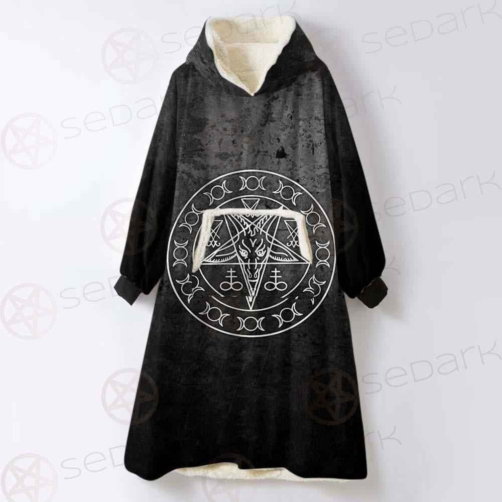 Sigil Of Satan Symbol SED-0470 Oversized Sherpa Blanket Hoodie