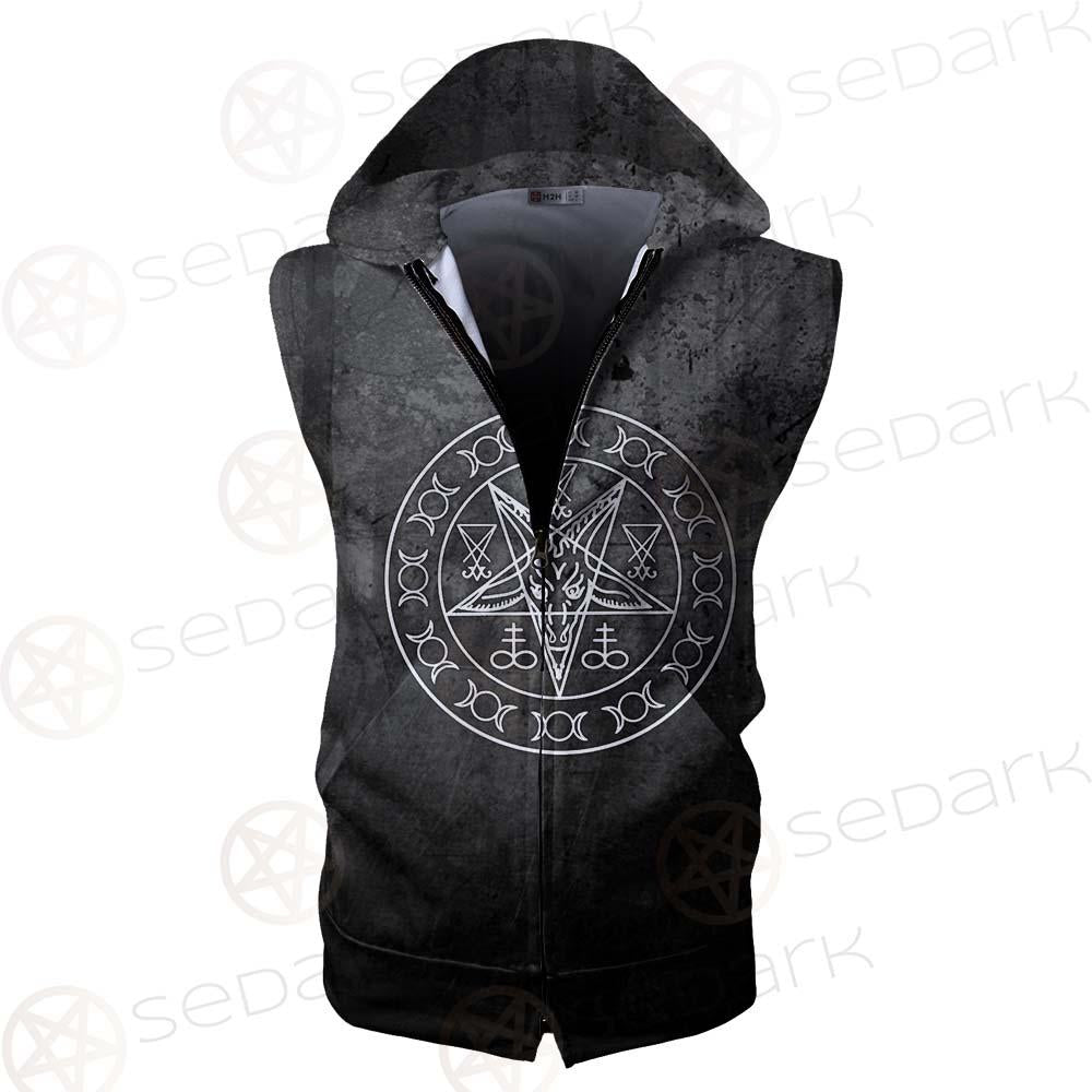 Sigil Of Satan Symbol SED-0470 Zip Sleeveless Hoodie