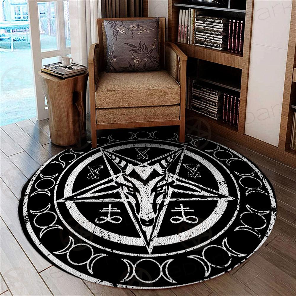 Sigil Of Baphomet Triple Moon SED-0471 Round Carpet