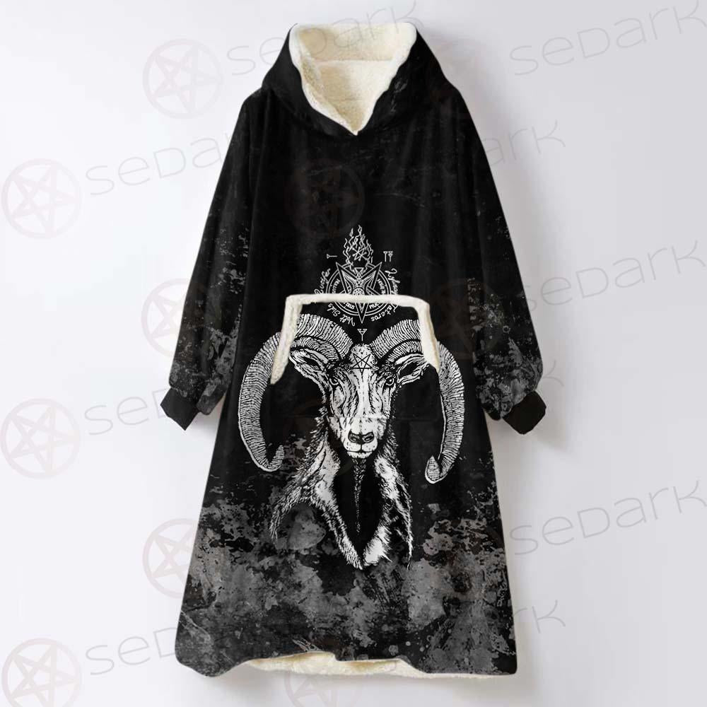 Sigil Of Baphomet 666 SED-0475 Oversized Sherpa Blanket Hoodie