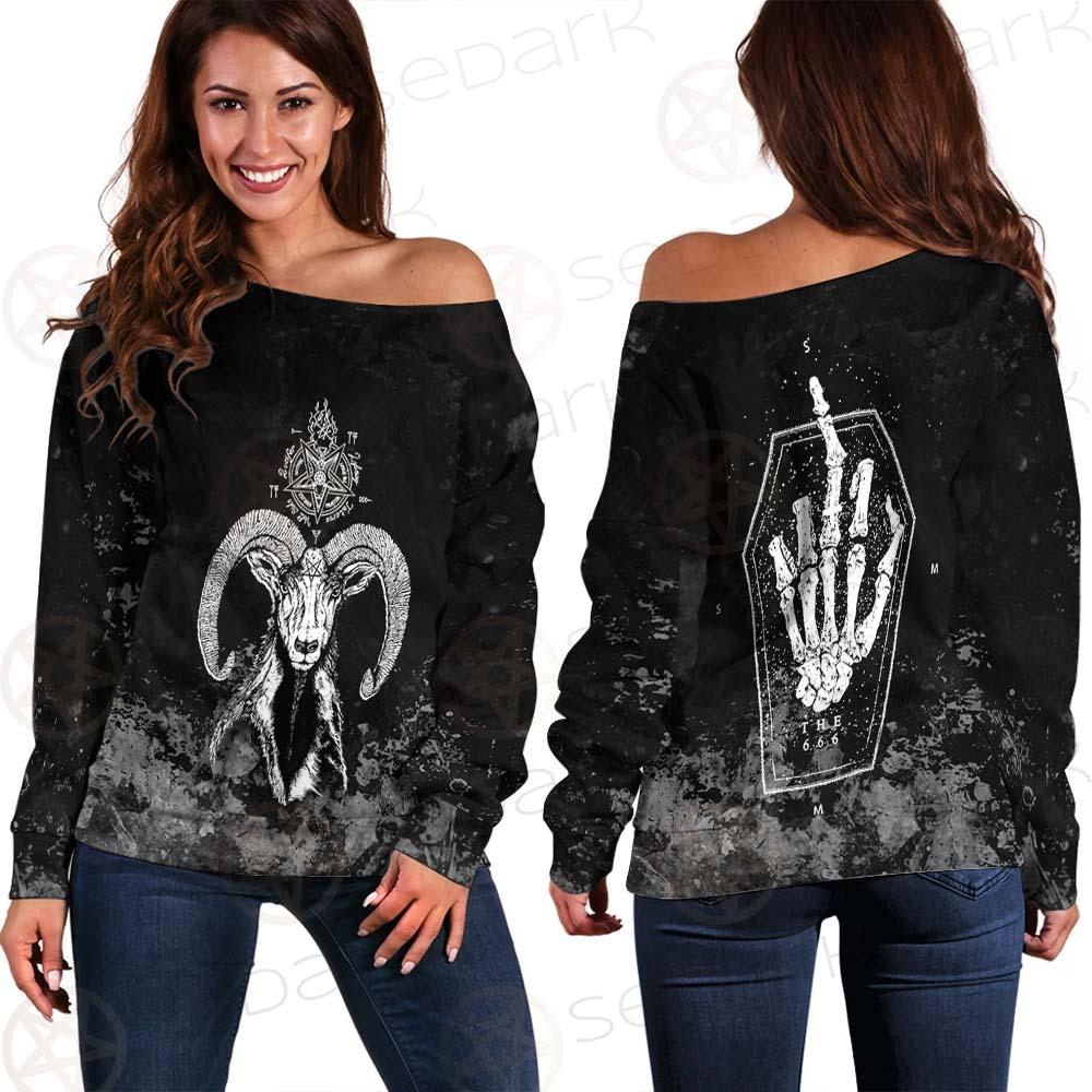 Sigil Of Baphomet 666 SED-0475 Off Shoulder Sweaters