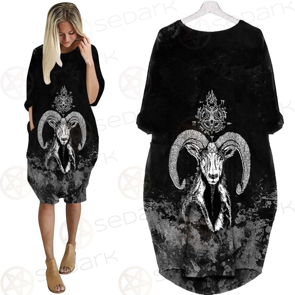 Sigil Of Baphomet 666 SED-0475 Batwing Pocket Dress