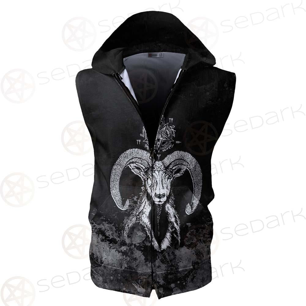 Sigil Of Baphomet 666 SED-0475 Zip Sleeveless Hoodie