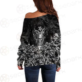 Skull Sigil Of Baphomet SED-0480 Off Shoulder Sweaters