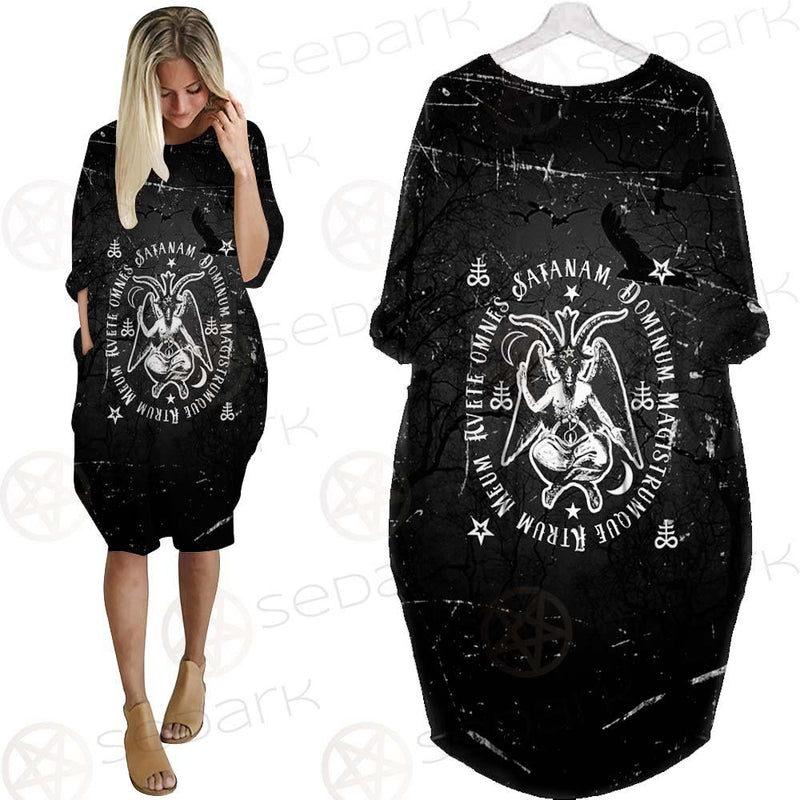 Avete Omnes Satanam SED-0481 Batwing Pocket Dress