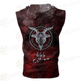 Satan 666 Call Me SED-0485 Zip Sleeveless Hoodie