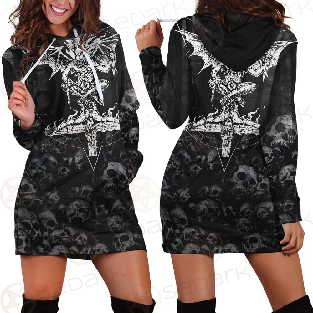 Skull Satan Cross Inverted SED-0491 Hoodie Dress