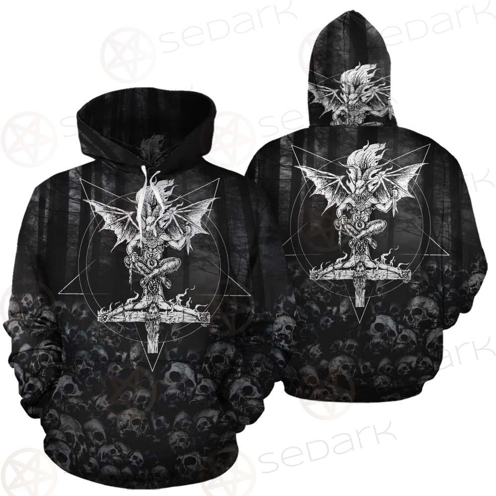 Skull Satan Cross Inverted SED-0491 Hoodie & Zip Hoodie