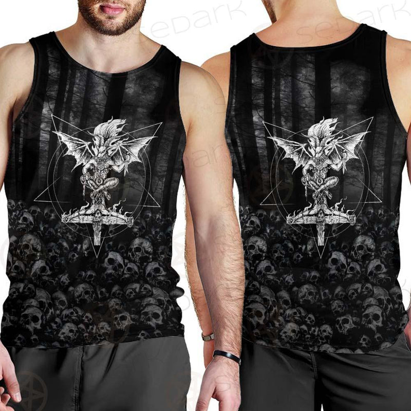 Skull Satan Cross Inverted SED-0491 Men Tank-tops