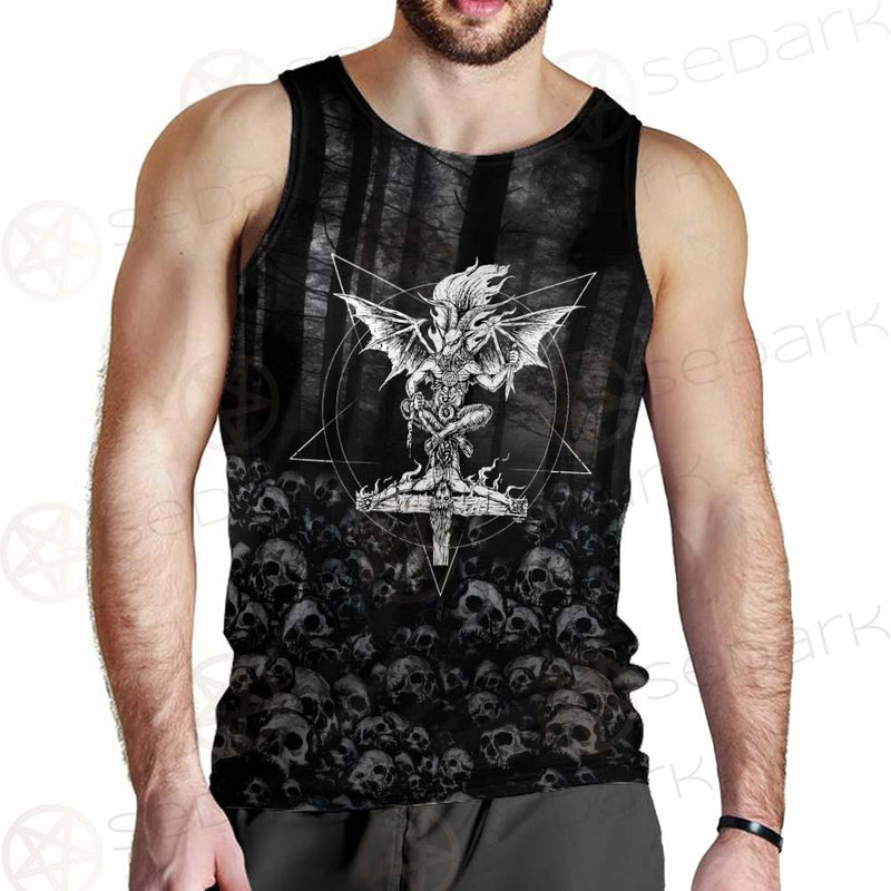 Skull Satan Cross Inverted SED-0491 Men Tank-tops