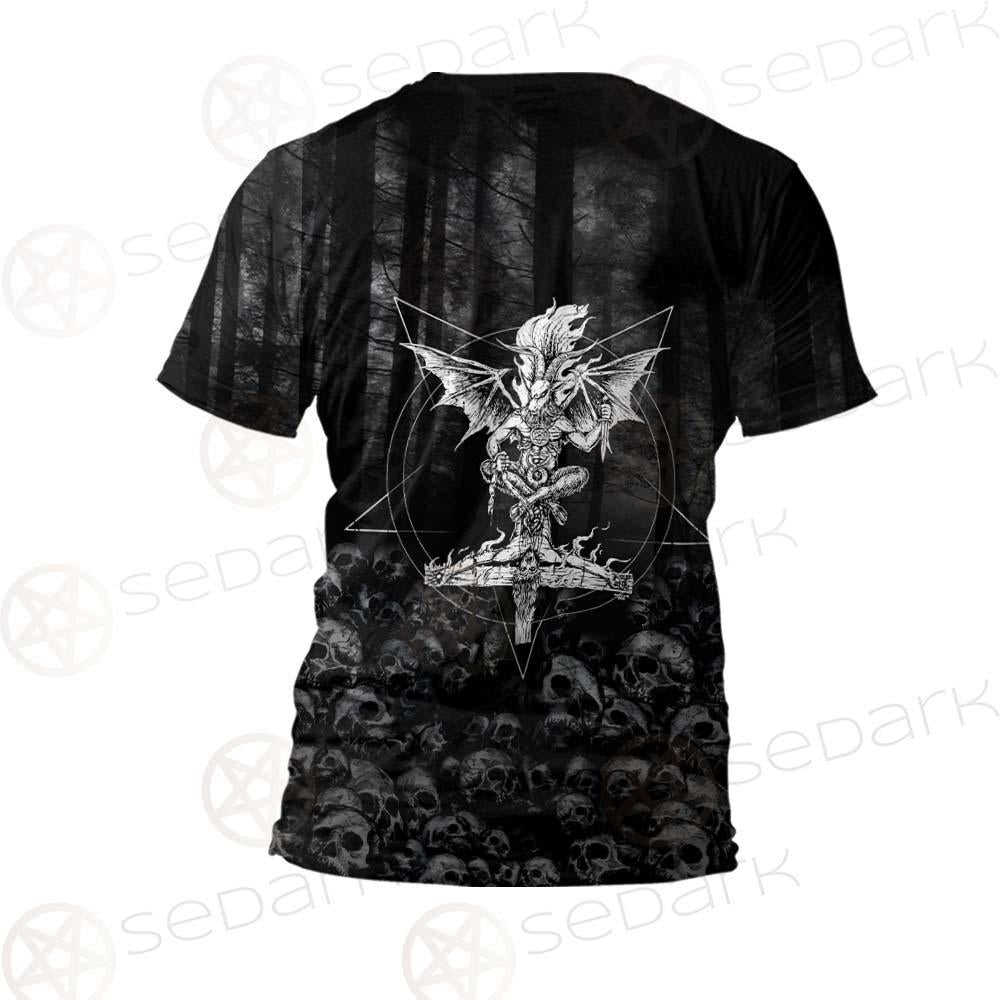 Skull Satan Cross Inverted SED-0491 Unisex T-shirt
