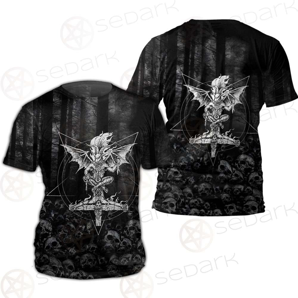 Skull Satan Cross Inverted SED-0491 Unisex T-shirt