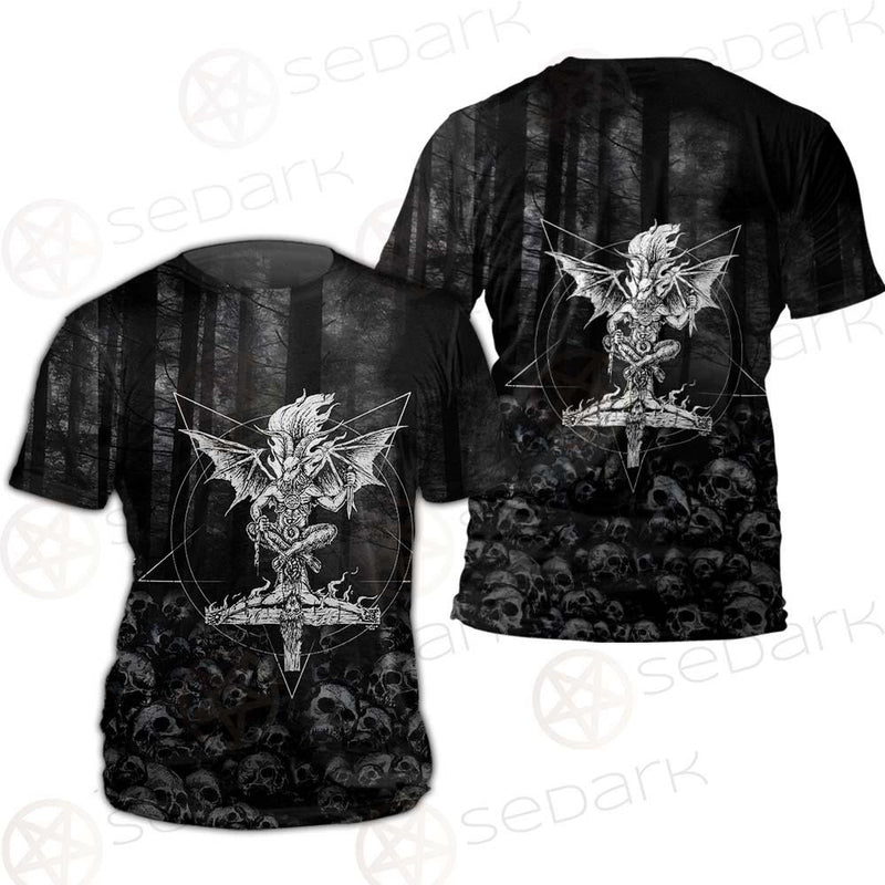 Skull Satan Cross Inverted SED-0491 Unisex T-shirt