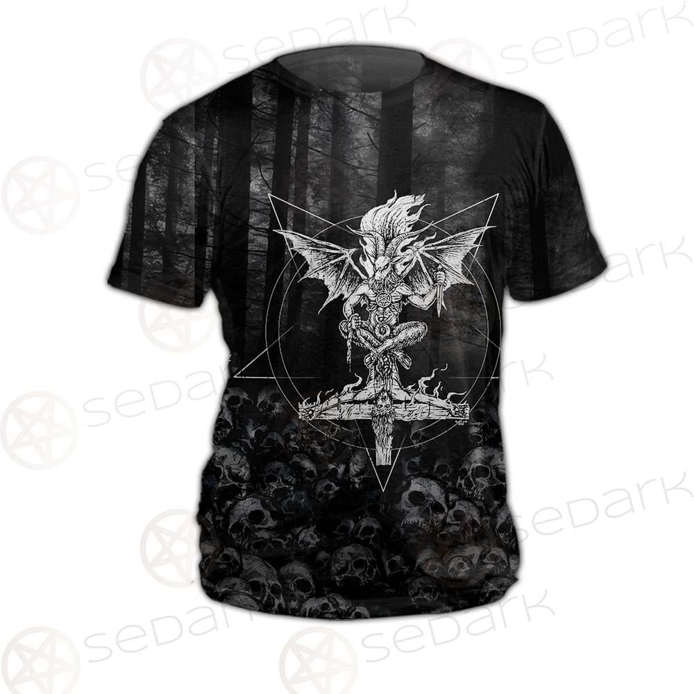 Skull Satan Cross Inverted SED-0491 Unisex T-shirt