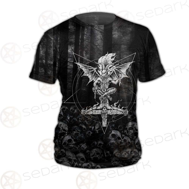 Skull Satan Cross Inverted SED-0491 Unisex T-shirt