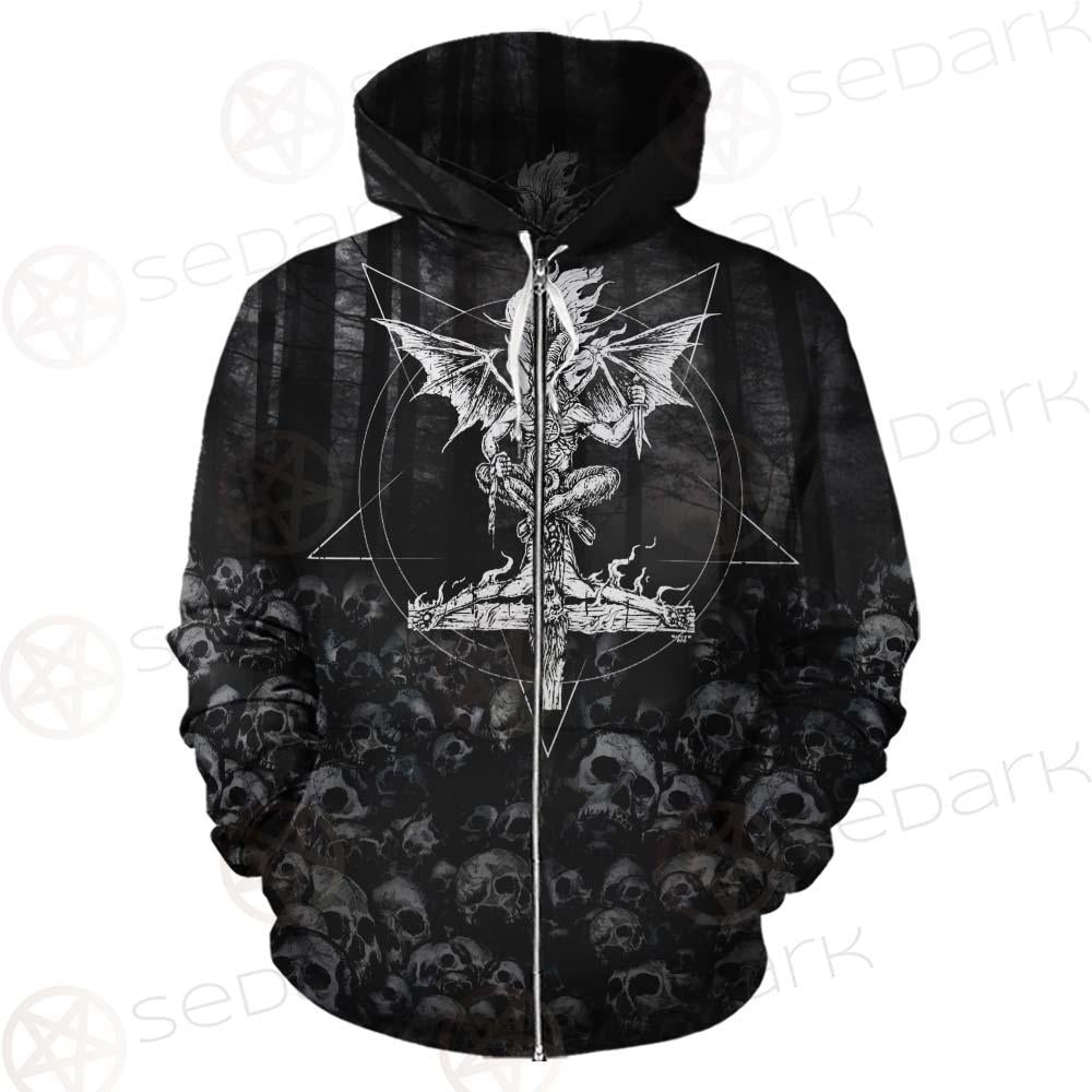 Skull Satan Cross Inverted SED-0491 Hoodie & Zip Hoodie