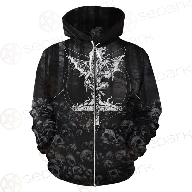 Skull Satan Cross Inverted SED-0491 Hoodie & Zip Hoodie