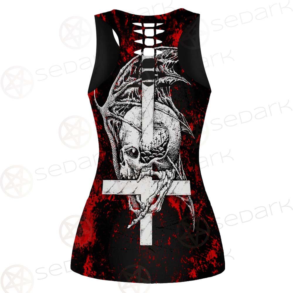 Satan Head Cross Inverted SED-0493 Women Tank Top