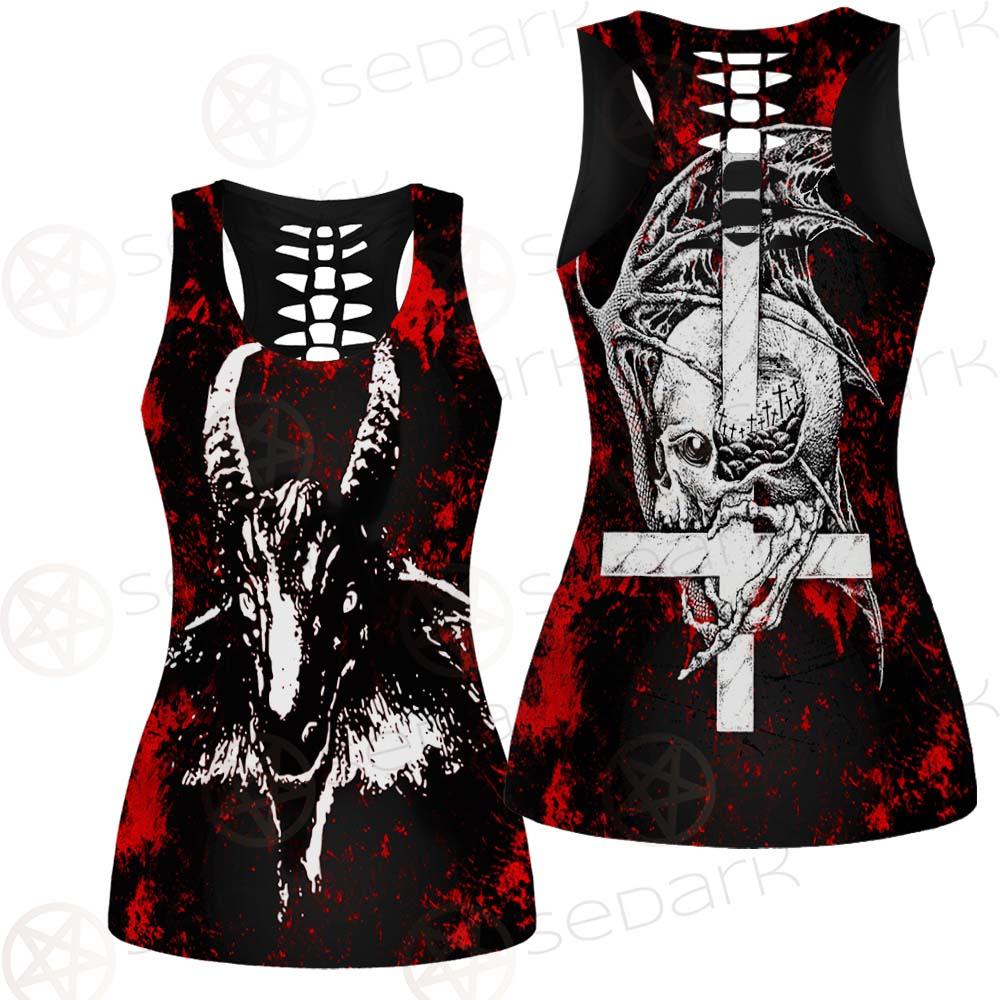 Satan Head Cross Inverted SED-0493 Women Tank Top