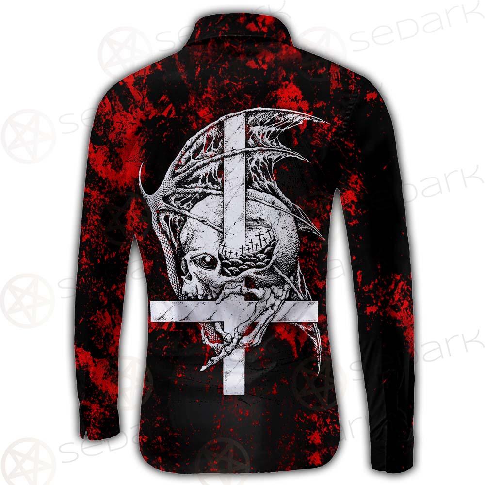 Satan Head Cross Inverted SED-0493 Shirt Allover